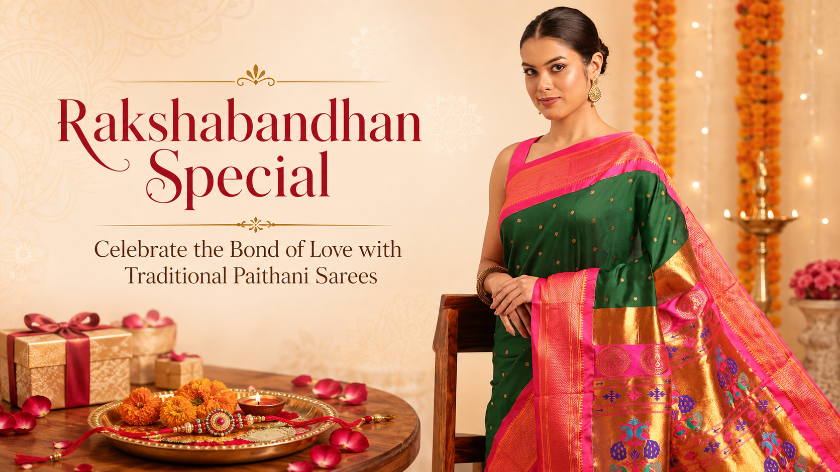 celebrate rakshabandhan with traditional paithani saree by varkala silk sarees
