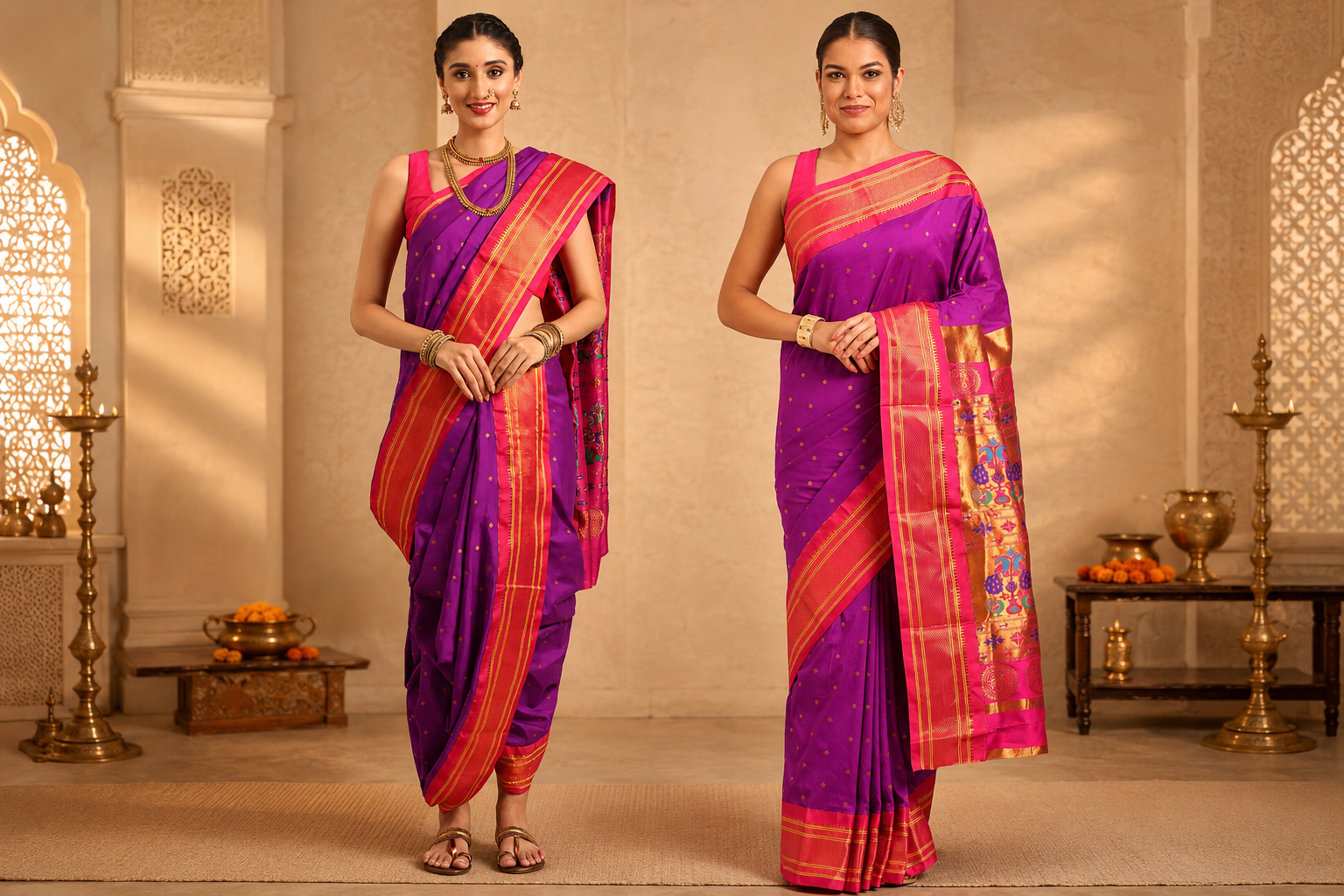 Paithani Saree vs Nauvari Saree