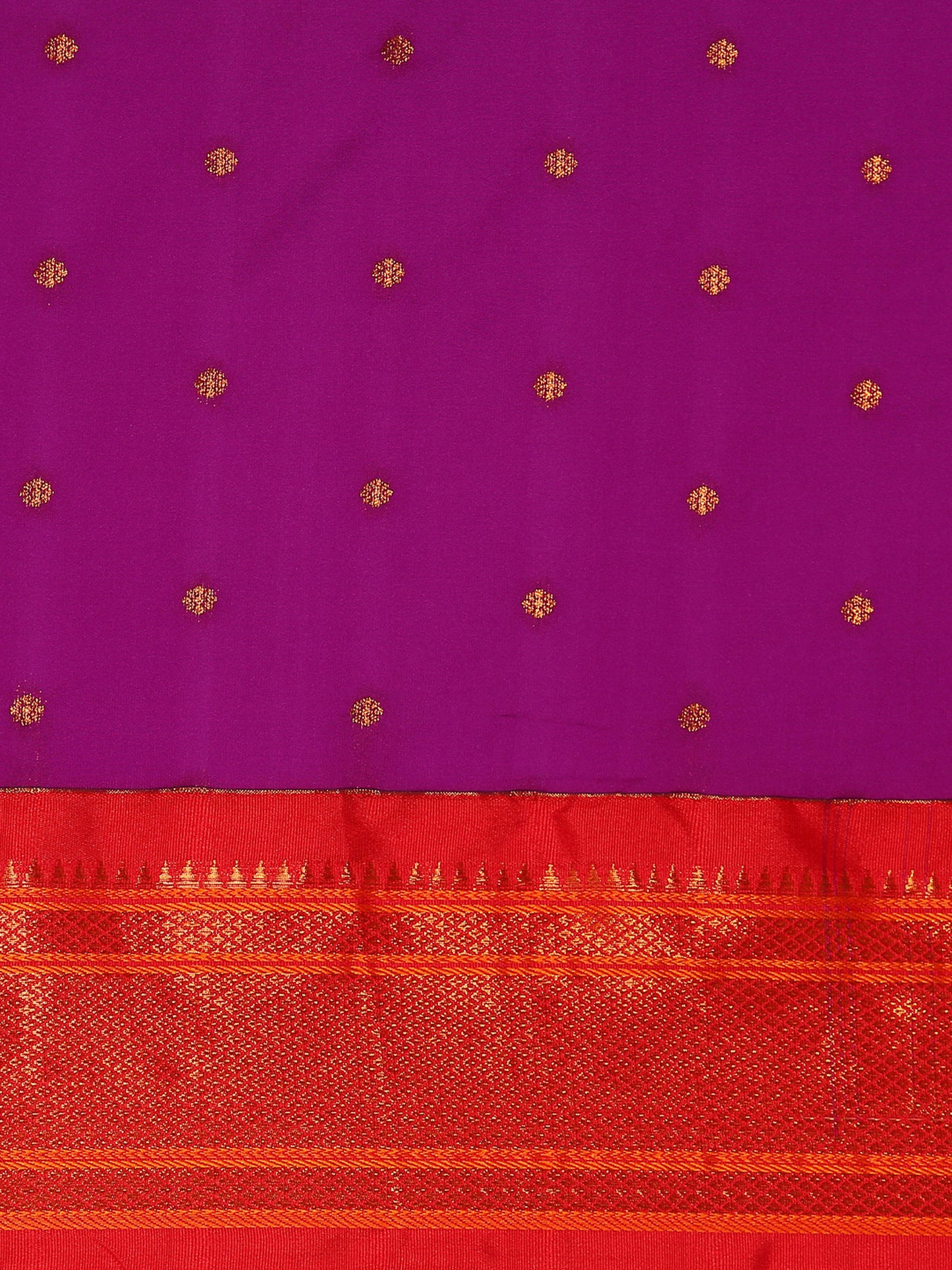 Swamini Purple & Red Soft Silk Maharani Nauvari Paithani Saree