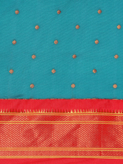 Swamini Rama & Red Soft Silk Maharani Nauvari Paithani Saree