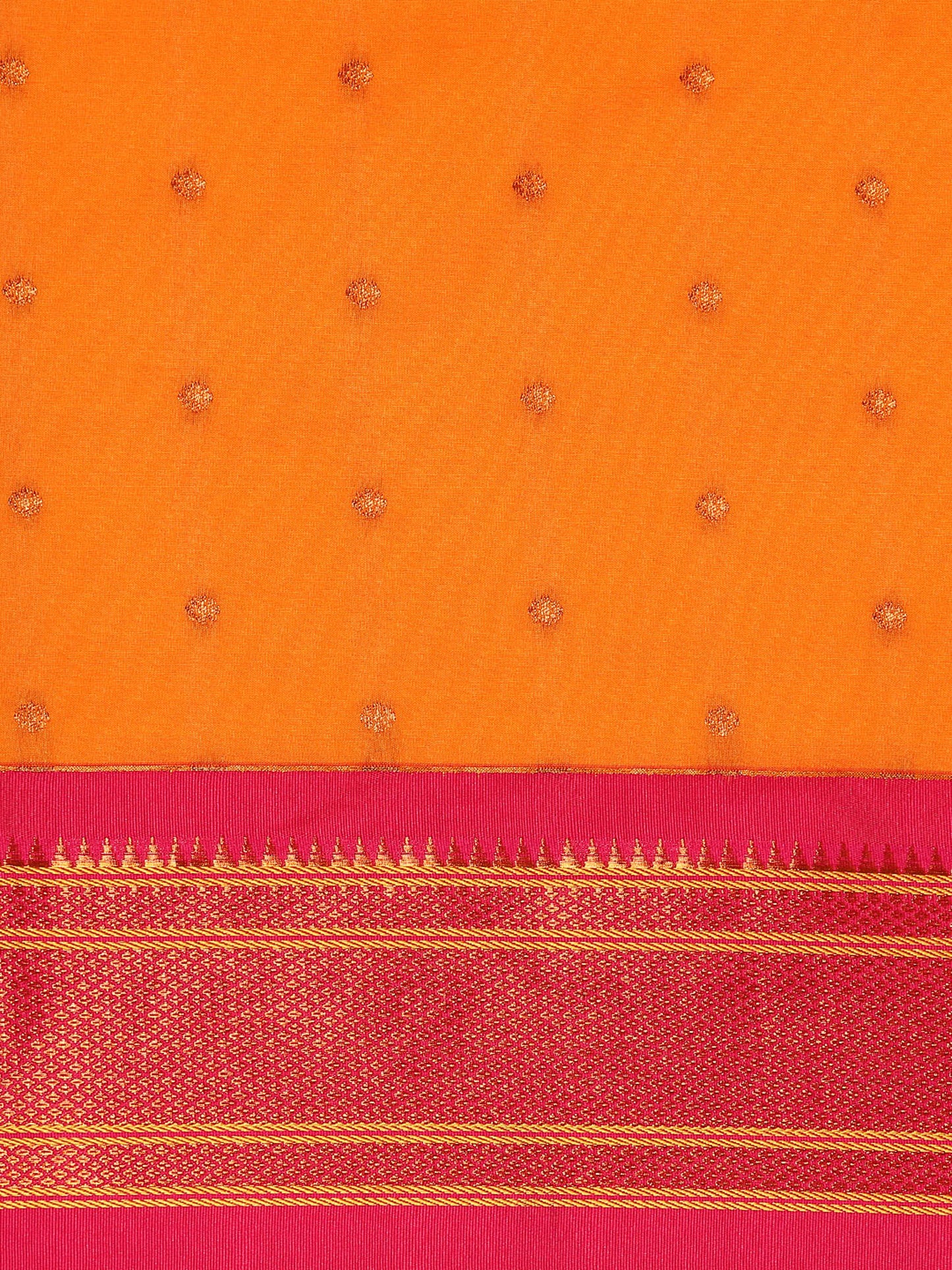 Swamini Mango Orange & Pink Soft Silk Maharani Nauvari Paithani Saree