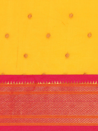 Swamini Haldi & Pink Soft Silk Maharani Nauvari Paithani Saree