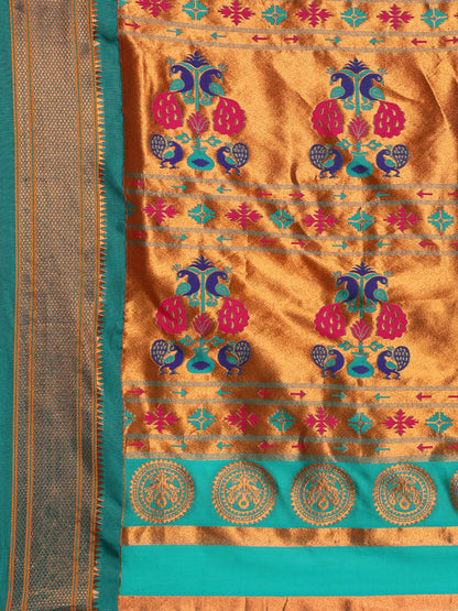 Swamini Haldi & Rama Soft Silk Maharani Nauvari Paithani Saree