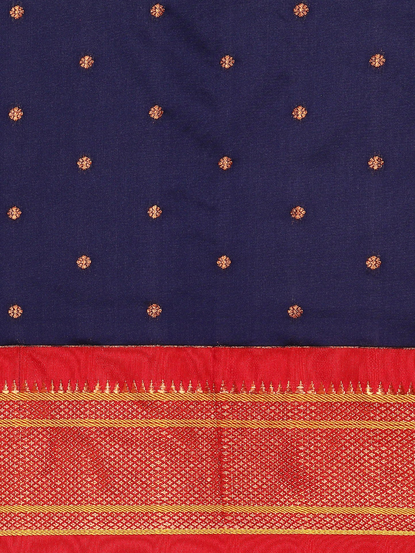 Neha Navy Blue & Red Soft Silk Maharani Paithani Saree