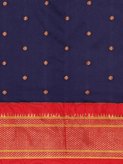 Neha Navy Blue & Red Soft Silk Maharani Paithani Saree