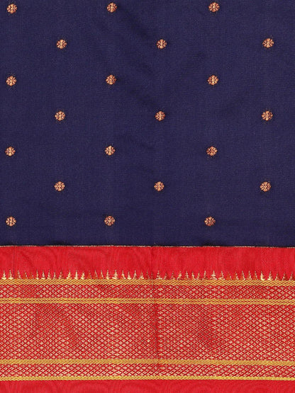            Neha Navy Blue & Red Soft Silk Maharani Paithani Saree     Varkala Silk Sarees