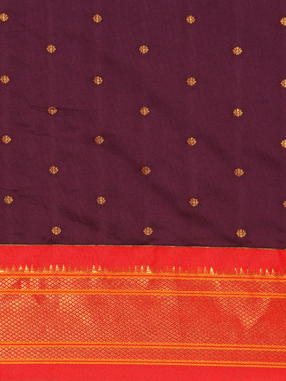 Neha Wine & Red Soft Silk Maharani Paithani Saree