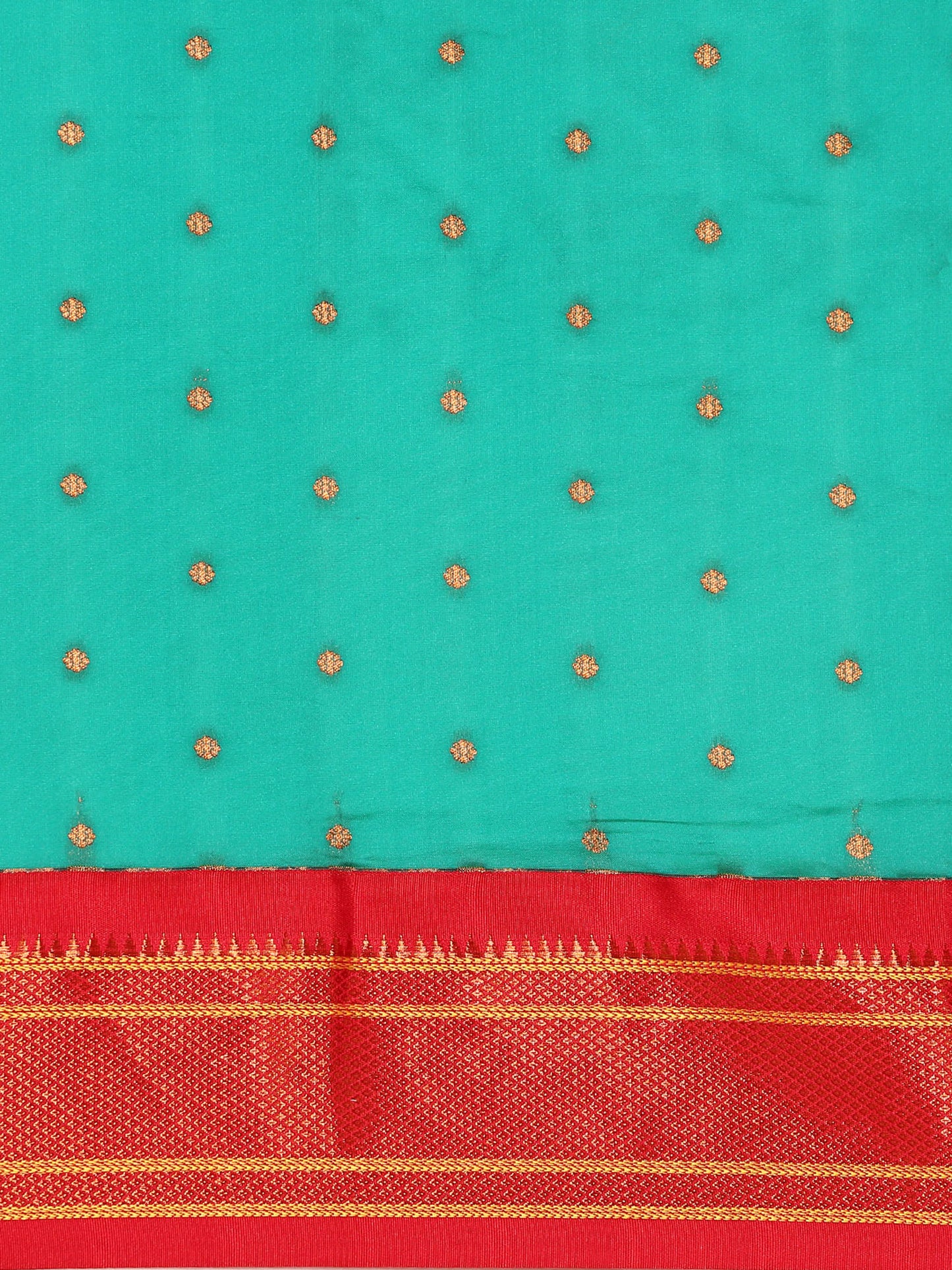 Neha Sea Green & Red Soft Silk Maharani Paithani Saree