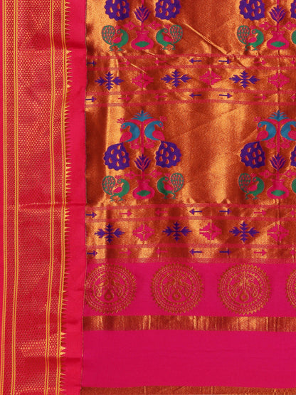 Neha Purple & Pink Soft Silk Maharani Paithani Saree