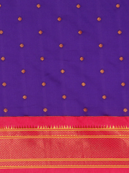 Neha Indigo Blue & Pink Soft Silk Maharani Paithani Saree