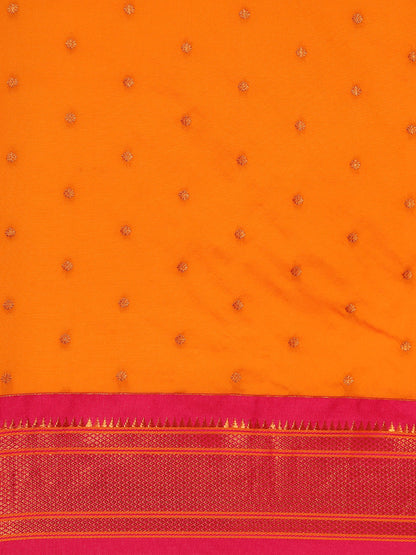 Neha Mustard & Pink Soft Silk Maharani Paithani Saree