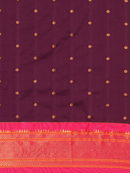 Neha Wine & Pink Soft Silk Maharani Paithani Saree