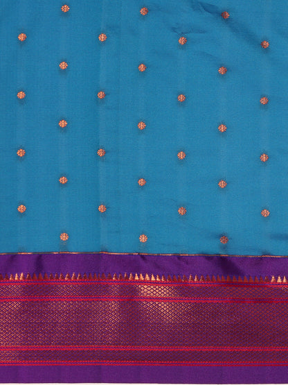 Neha Firozi & Violet Soft Silk Maharani Paithani Saree