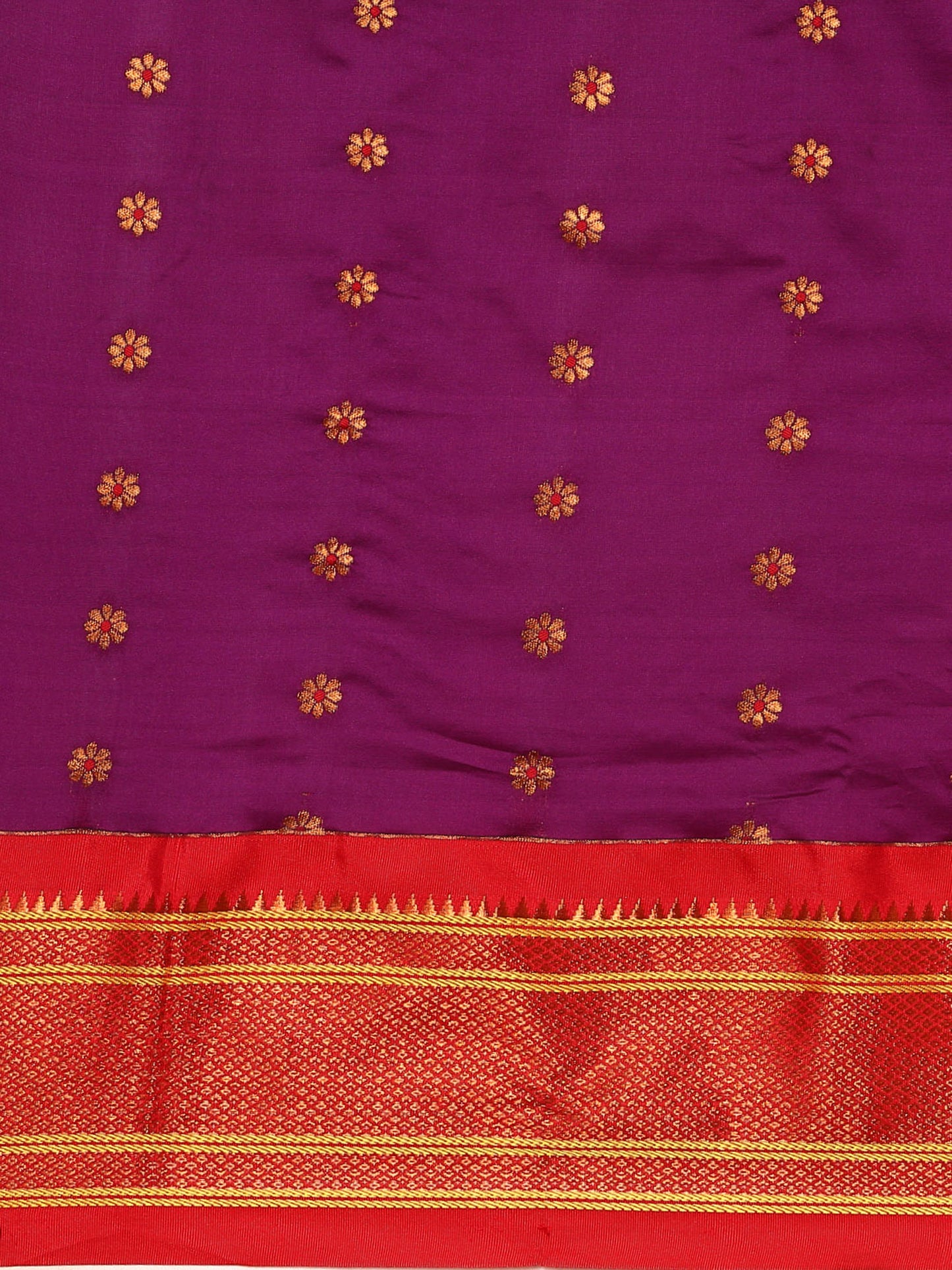 Gopi Purple & Red Soft Silk Fancy Pallu Paithani Saree