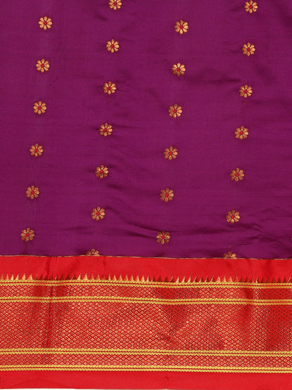 Gopi Purple & Red Soft Silk Fancy Pallu Paithani Saree