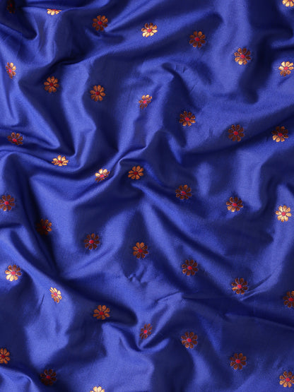 Gopi Royal Blue & Red Soft Silk Fancy Pallu Paithani Saree