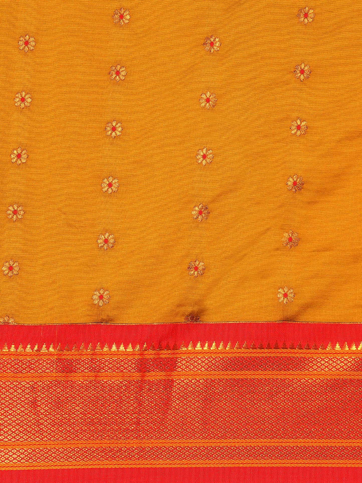 Gopi Beige & Red Soft Silk Fancy Pallu Paithani Saree