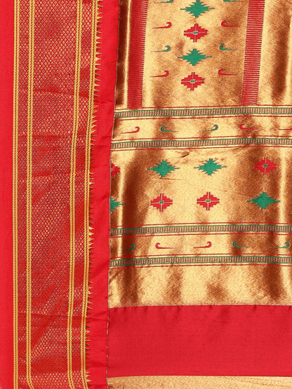 Gopi Rama & Red Soft Silk Fancy Pallu Paithani Saree