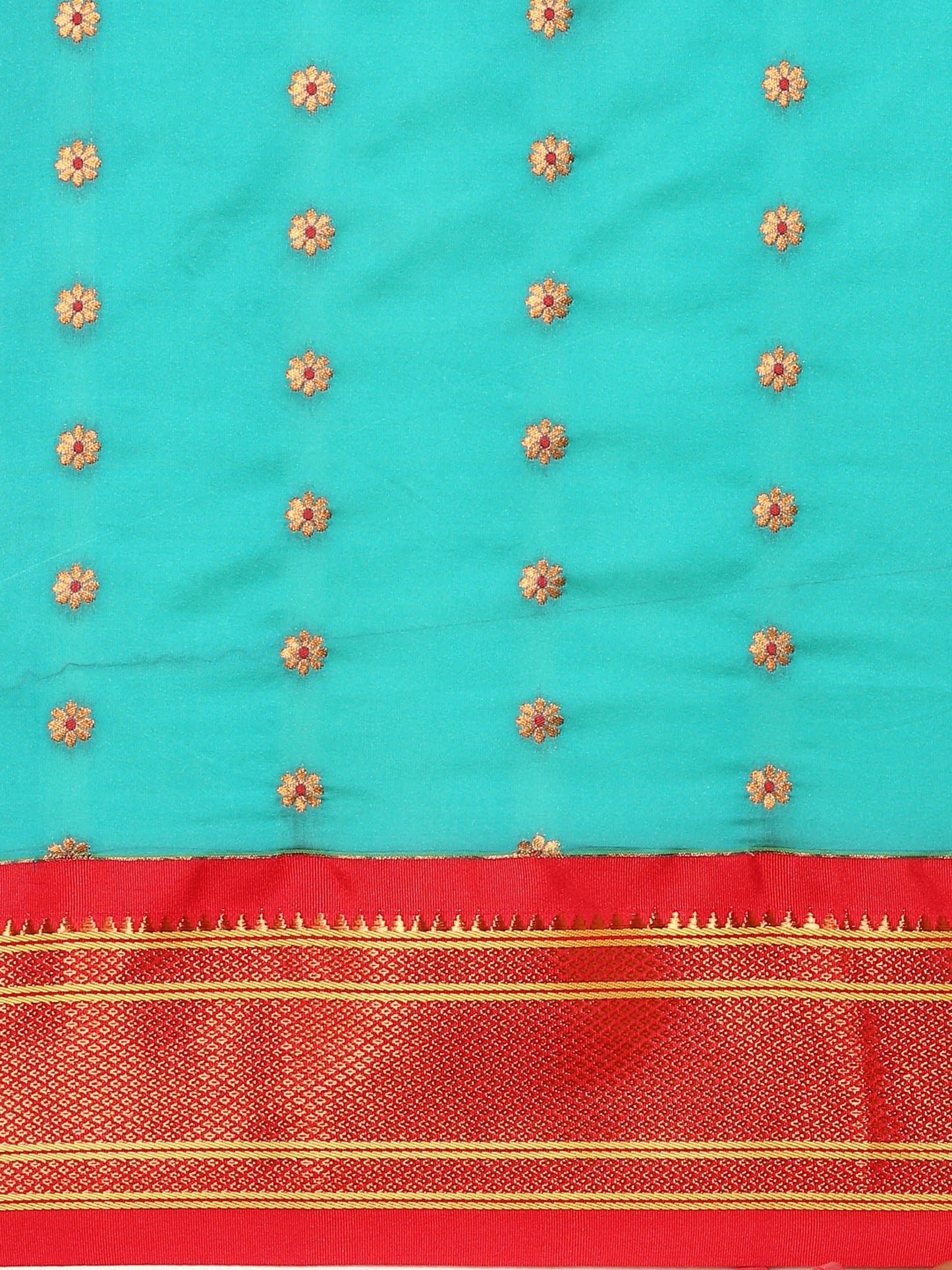 Gopi Chintamani & Red Soft Silk Fancy Pallu Paithani Saree