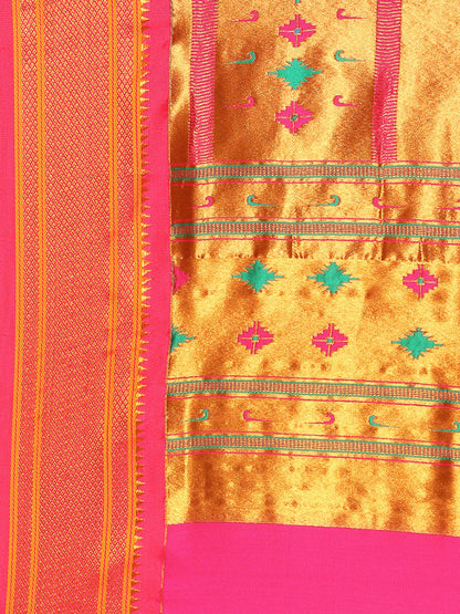 Gopi Purple & Pink Soft Silk Fancy Pallu Paithani Saree