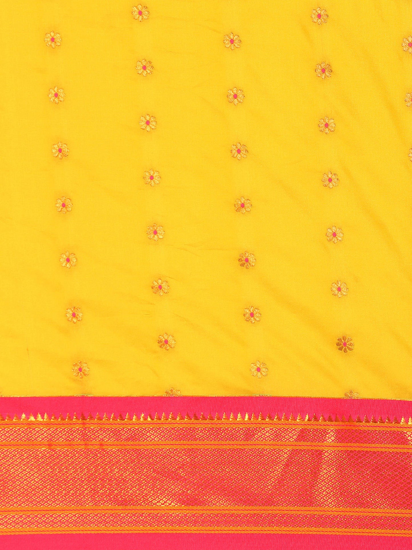 Gopi Mustard & Pink Soft Silk Fancy Pallu Paithani Saree