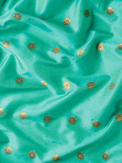 Gopi Sea Green & Pink Soft Silk Fancy Pallu Paithani Saree