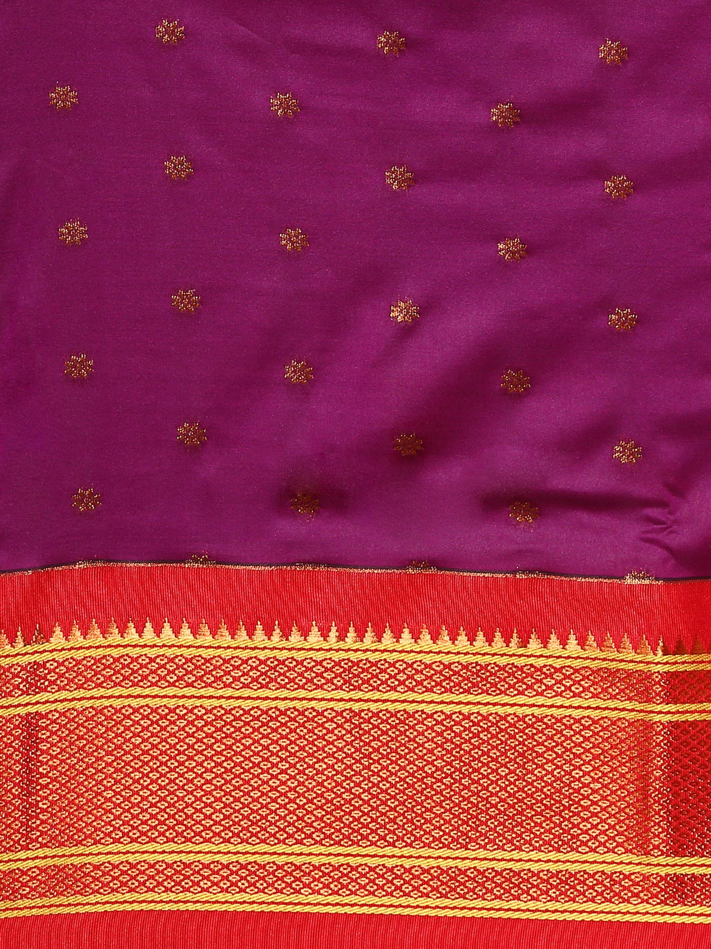 Rashmika Purple & Red Soft Silk Double Pallu Paithani Saree