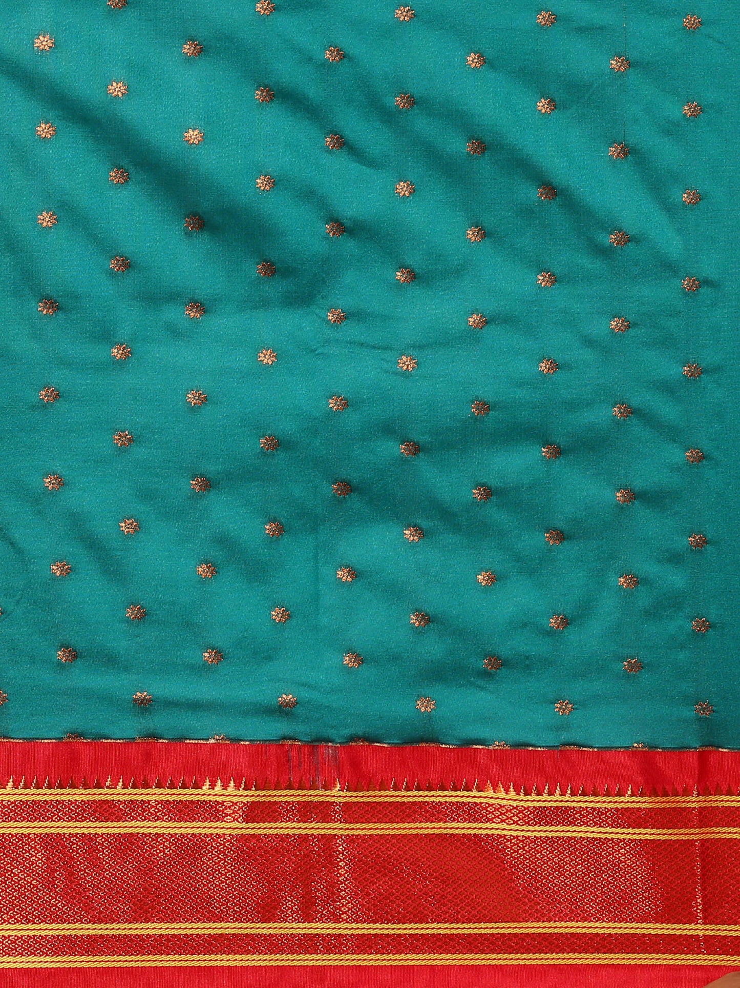 Rashmika Rama & Red Soft Silk Double Pallu Paithani Saree