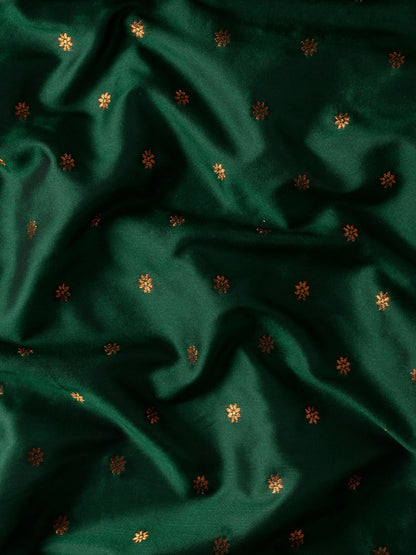 Rashmika Bottle Green & Pink Soft Silk Double Pallu Paithani Saree