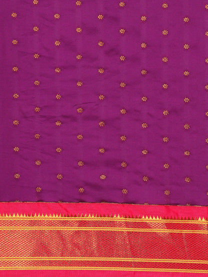 Rashmika Purple & Pink Soft Silk Double Pallu Paithani Saree