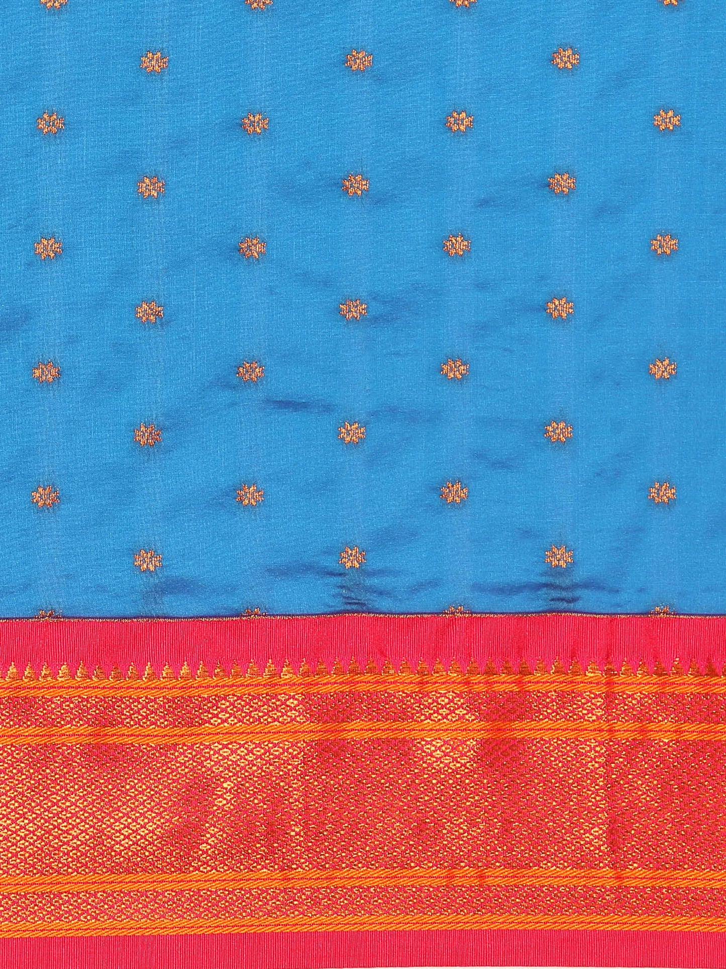 Rashmika Firozi & Pink Soft Silk Double Pallu Paithani Saree