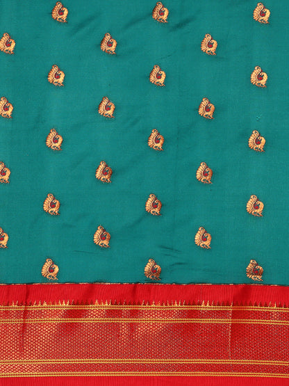 Usha Rama & Red Soft Silk Maharani Paithani Saree