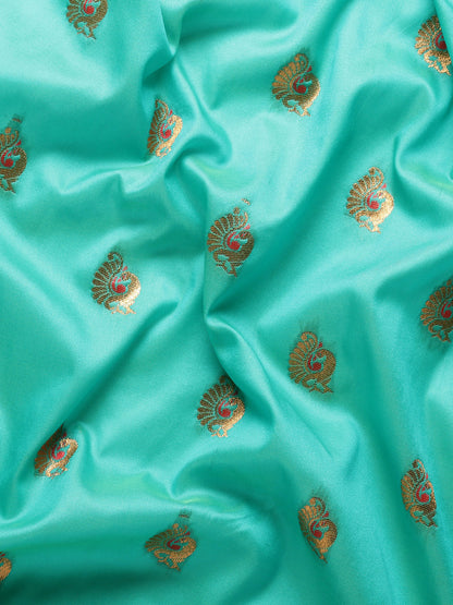 Usha Sea Green & Red Soft Silk Maharani Paithani Saree