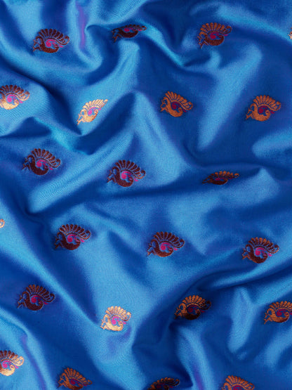 Usha Firozi & Pink Soft Silk Maharani Paithani Saree