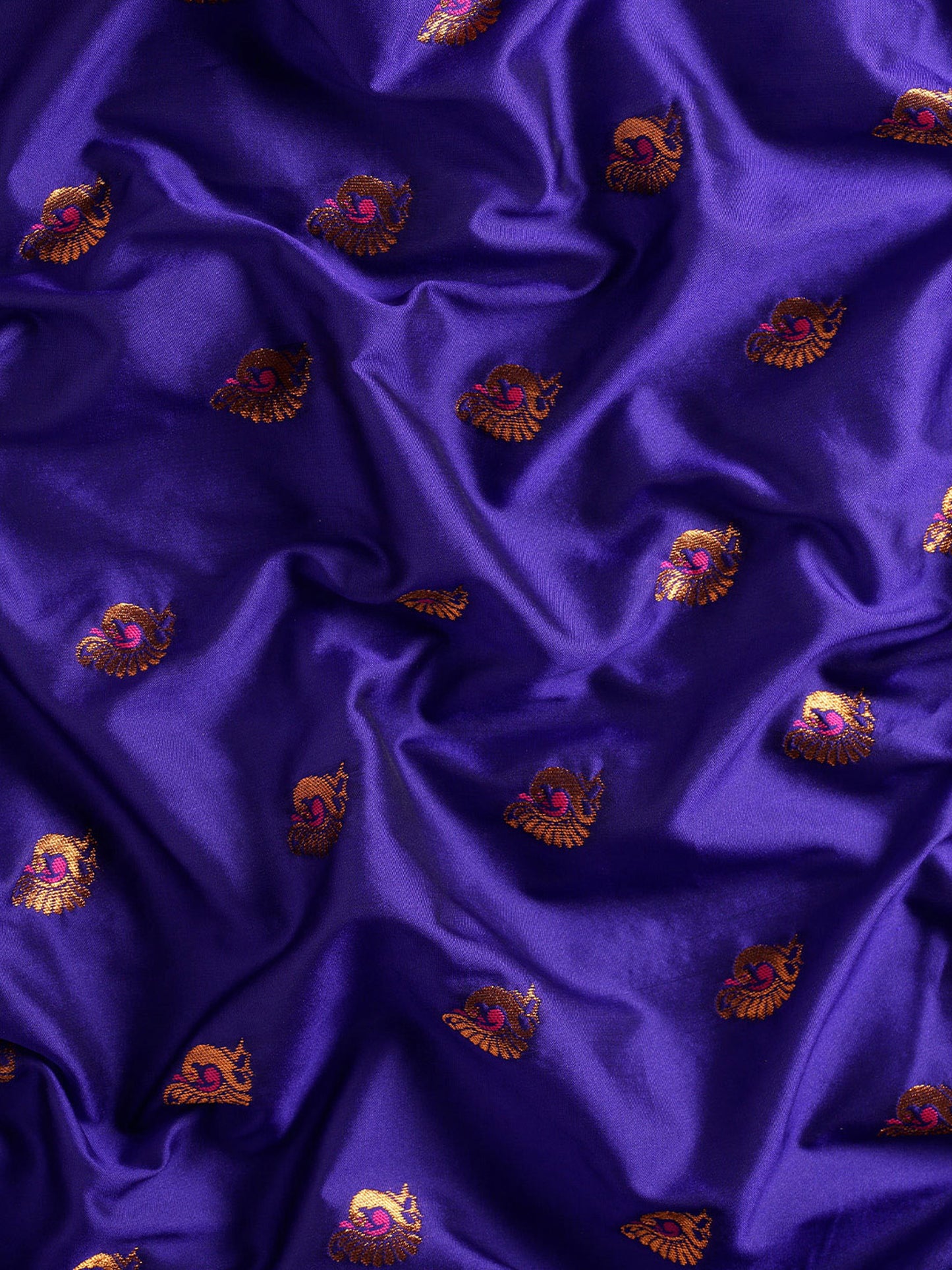 Usha Indigo Blue & Pink Soft Silk Maharani Paithani Saree