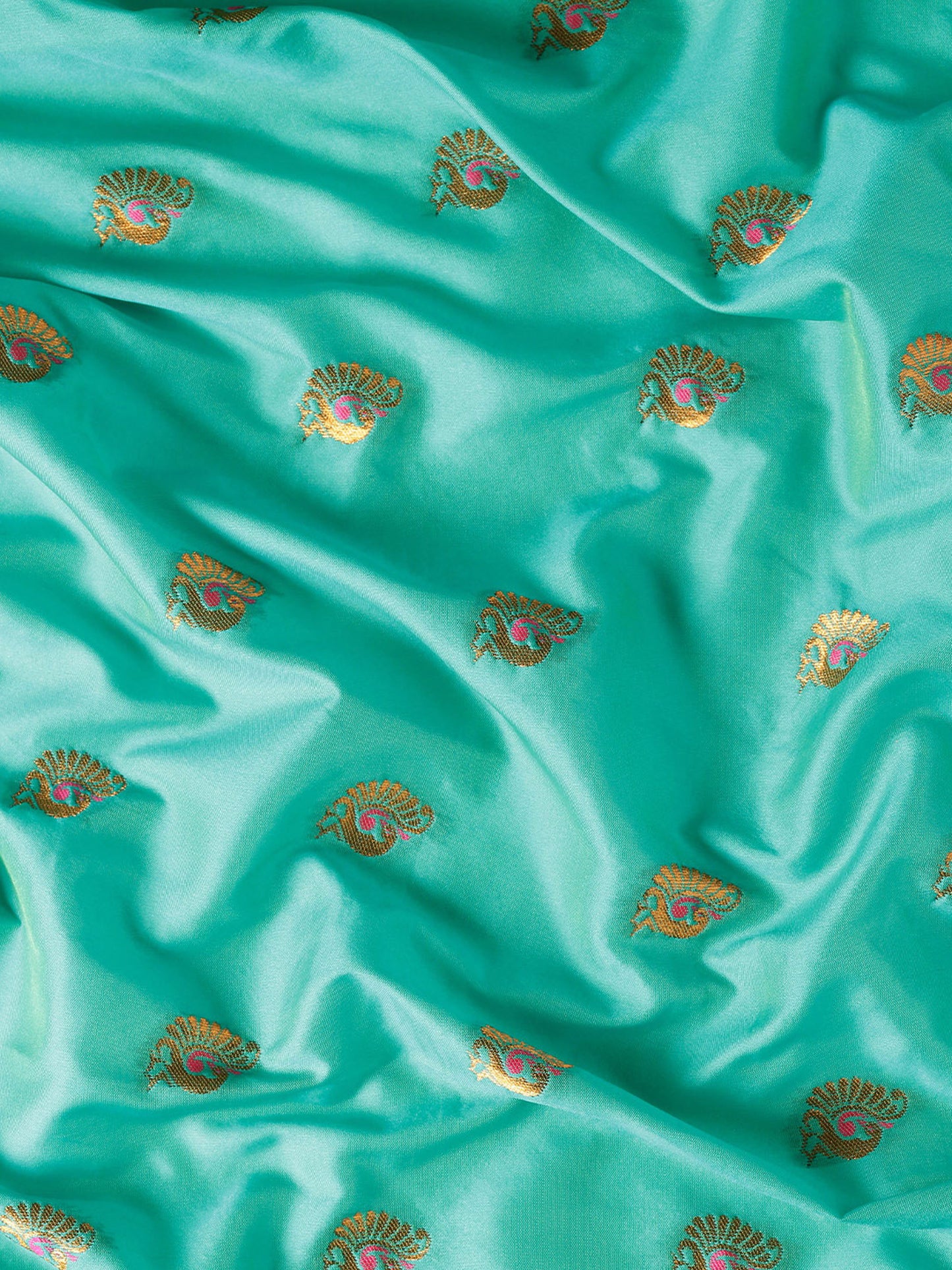 Usha Sea Green & Pink Soft Silk Maharani Paithani Saree