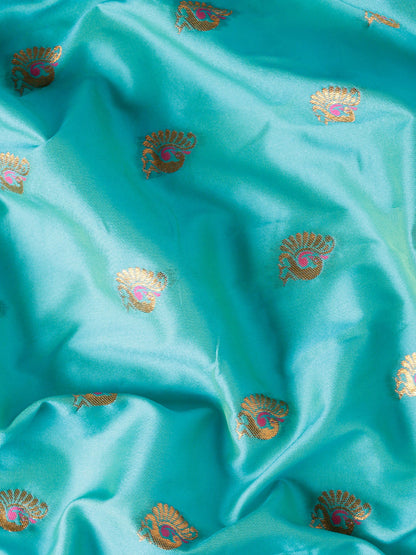 Usha Chintamani Blue & Pink Soft Silk Maharani Paithani Saree