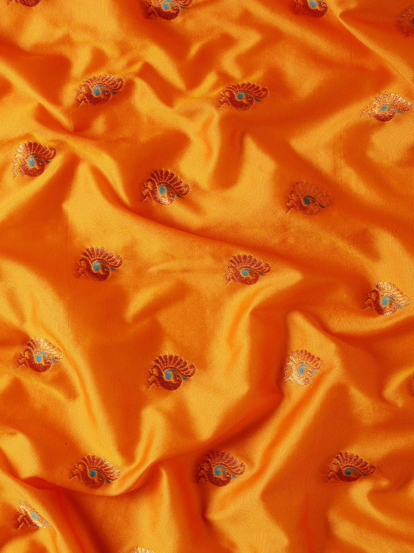 Usha Orange & Rama Soft Silk Maharani Paithani Saree