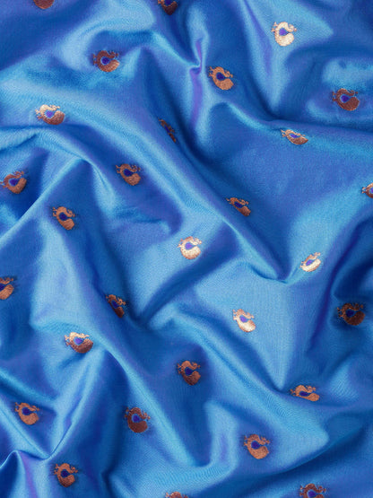 Usha Firozi & Violet Soft Silk Maharani Paithani Saree