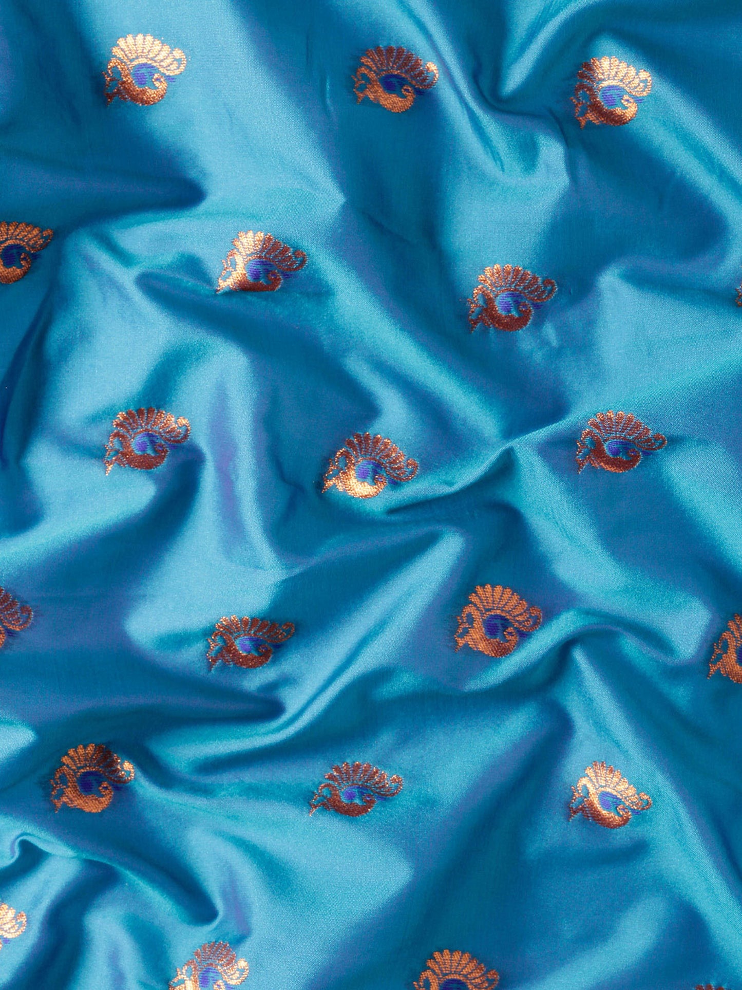 Usha Teal Blue & Violet Soft Silk Maharani Paithani Saree