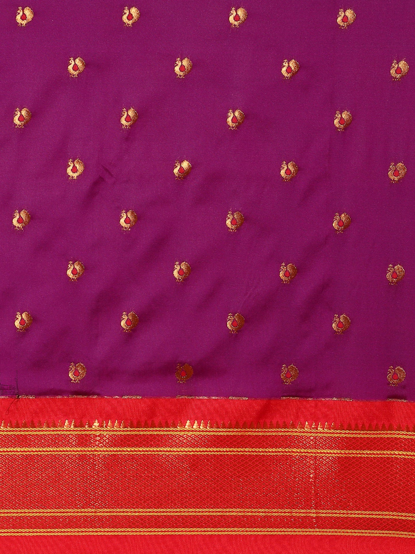 Umaa Purple & Red Soft Silk Maharani Paithani Saree