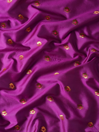 Umaa Purple & Red Soft Silk Maharani Paithani Saree