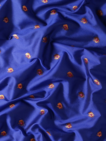 Umaa Royal Blue & Red Soft Silk Maharani Paithani Saree