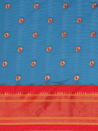 Umaa Firozi & Red Soft Silk Maharani Paithani Saree