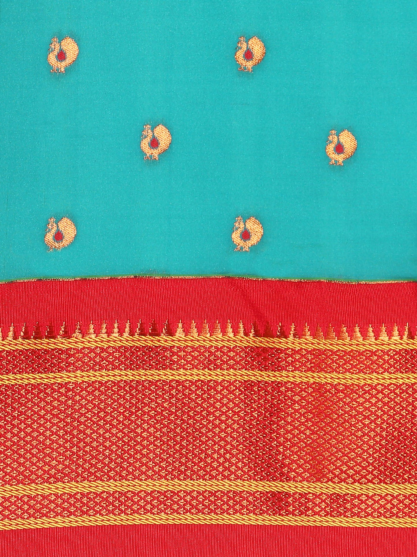 Umaa Chintamani & Red Soft Silk Maharani Paithani Saree