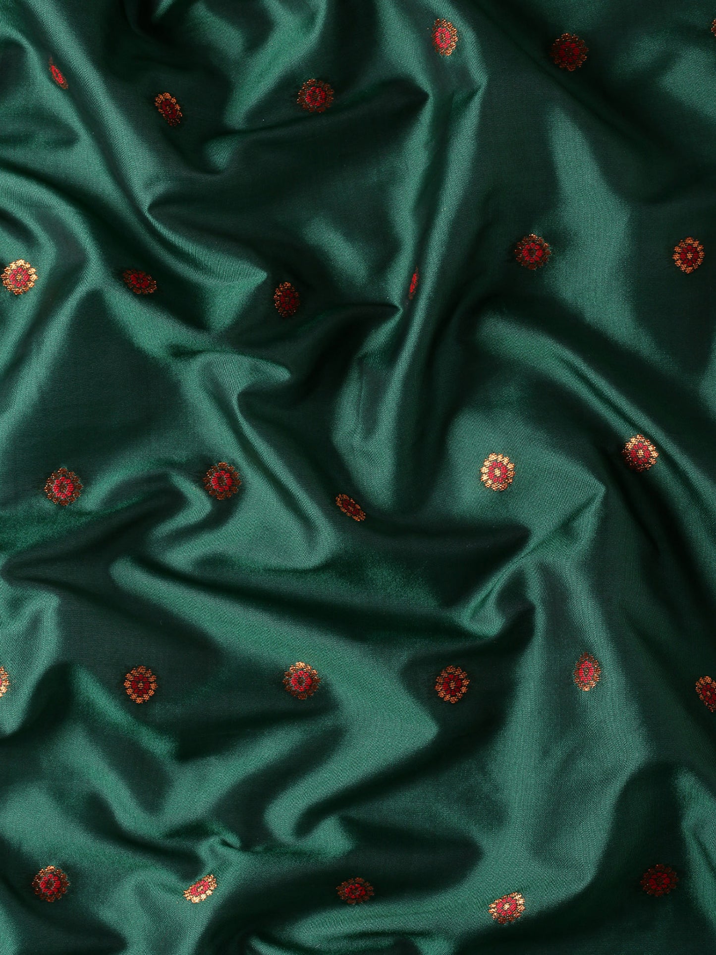 Diksha Bottle Green & Red Soft Silk Maharani Paithani Saree