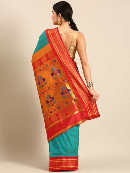 Diksha Chintamani & Red Soft Silk Maharani Paithani Saree