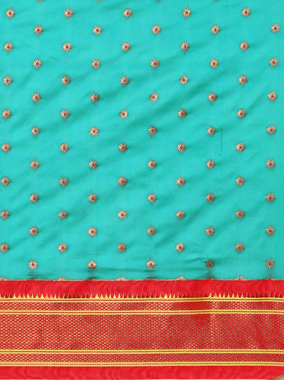 Raksha Chintamani & Red Soft Silk Double Pallu Paithani Saree