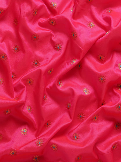 Raksha Hot Pink & Rama Soft Silk Double Pallu Paithani Saree