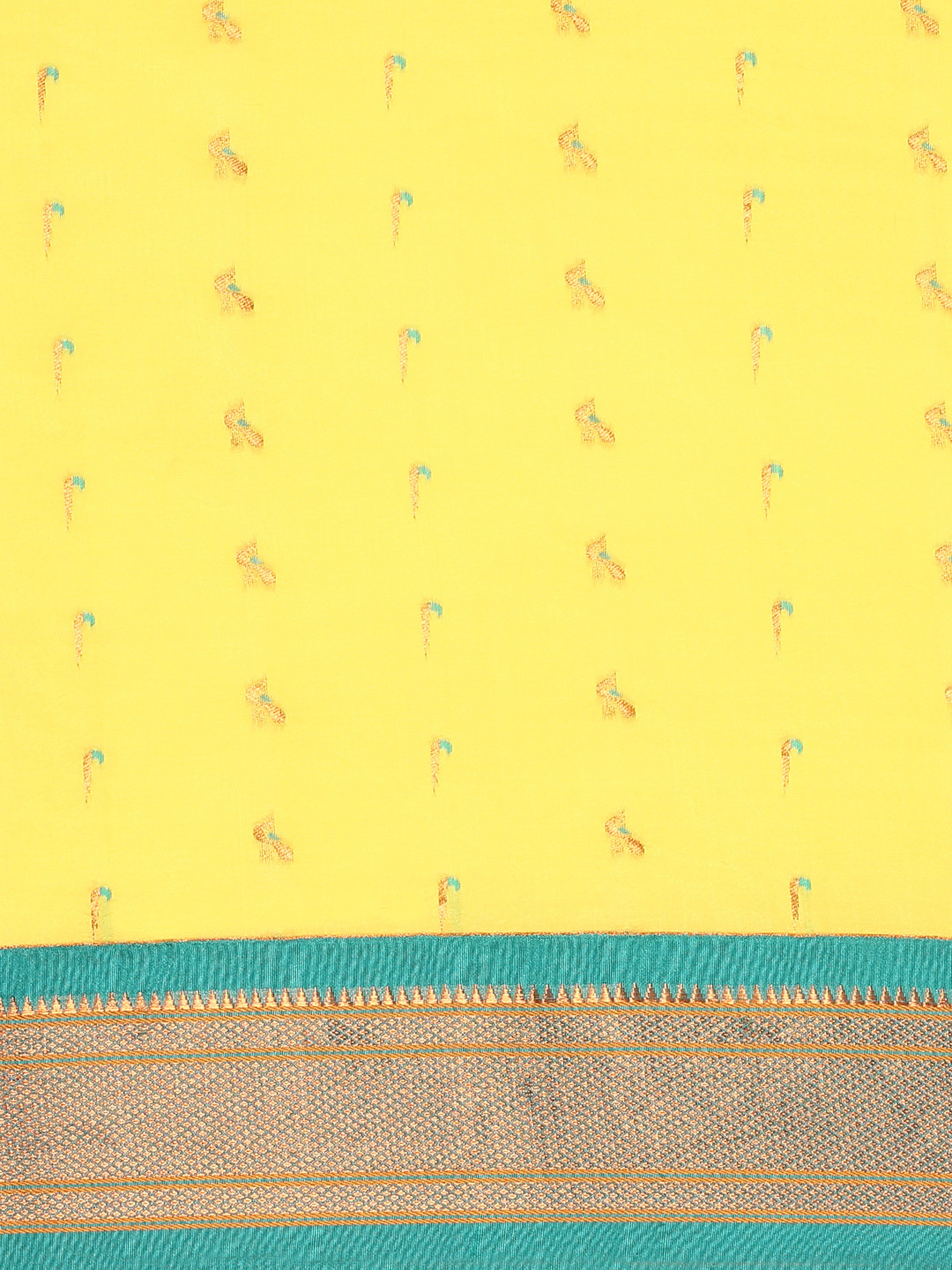 Aarushi Gold & Rama Semi Silk Muniya Paithani Saree